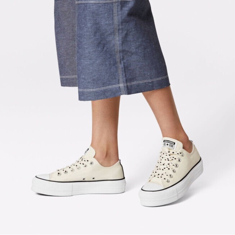 Converse Platform Ox Brown White Polka Dot A00561C Women's Size - Picture 5 of 6